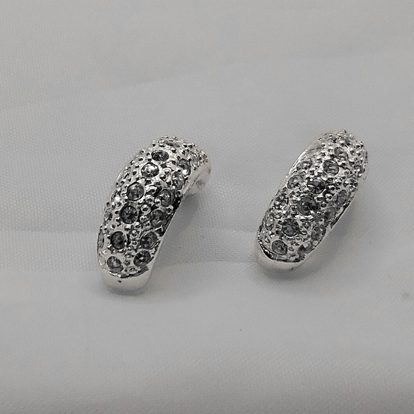 Roman Silver Tone Crystal Earrings - Picture 1 of 5